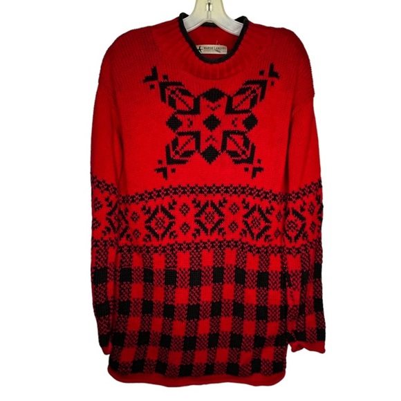 Vintage Marsh Landing Thick Snowflake Red‎ Sweater - Picture 1 of 7